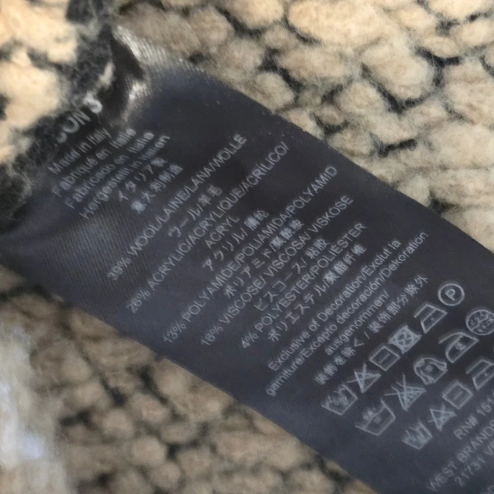 Yeezy Season 3 Men XS Tan Boucle Knit Heavyweight Oversized Sweater KW3M205